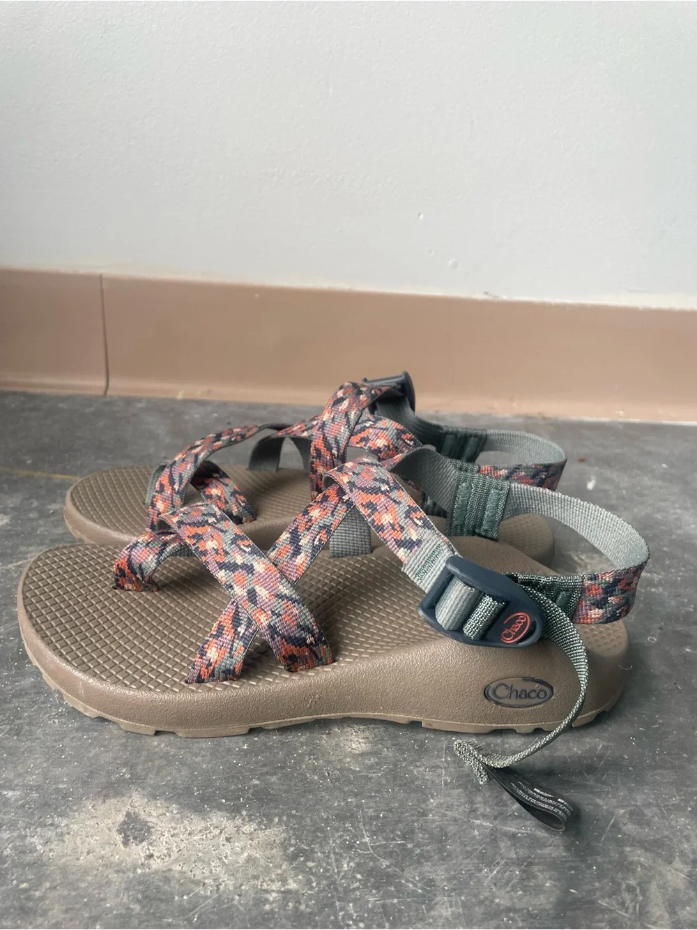 Chaco Women's Multicolor Patterned Strap Sport Sandals - Taupe Footbed - Picture 3 of 4